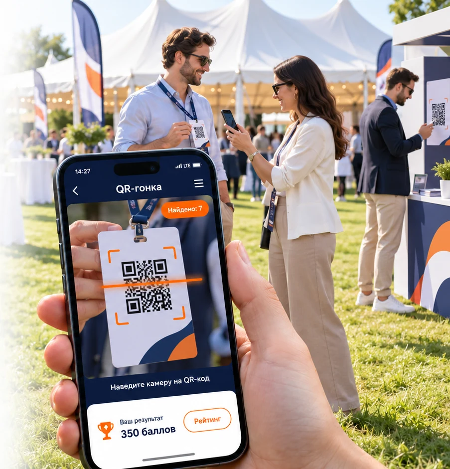 QR-охота: пример интерфейса